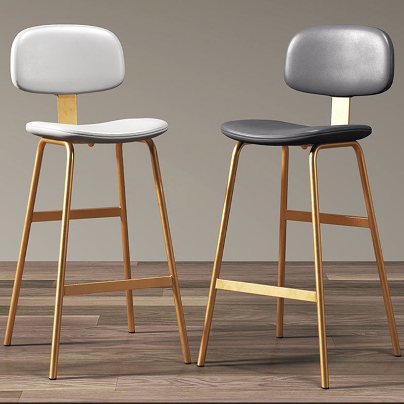 Leather Bar Stool Glam Armless Backrest Counter Stool for Bristol