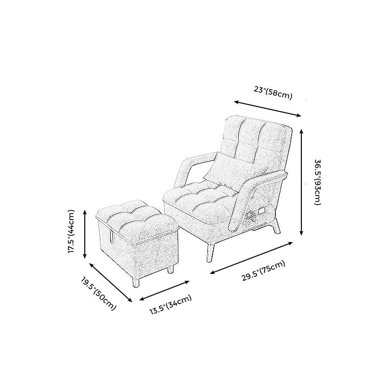 Convertible Chair 22" L x 29.5" W x 36.6" H Chair for Living Room