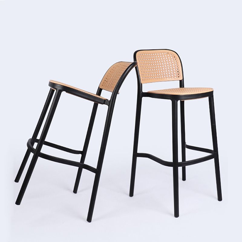 Scandinavian Stackable Bar Stool Plastic Armless Bar Stool for Living Room