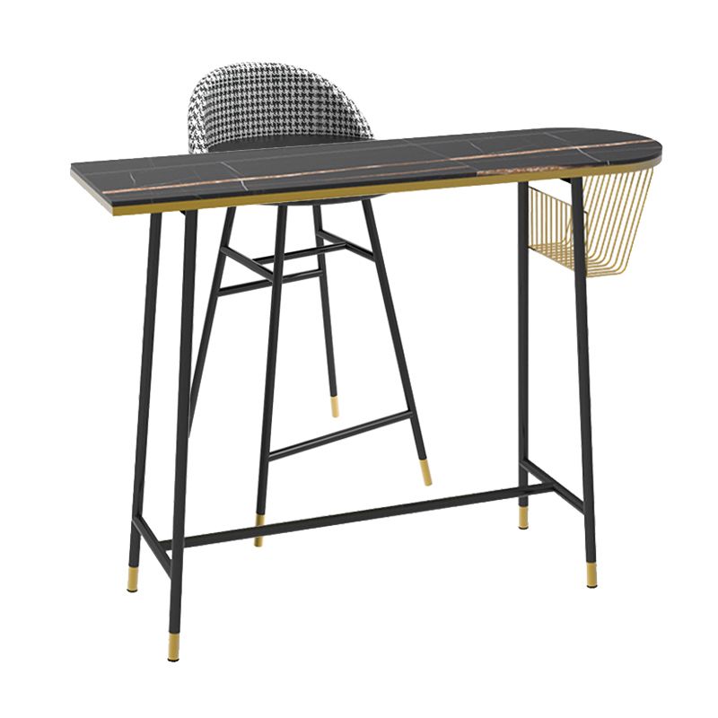 Glam 1/2/3 Pieces Pub Dining Set Living Room Metal and Stone Bar Pub Table Set