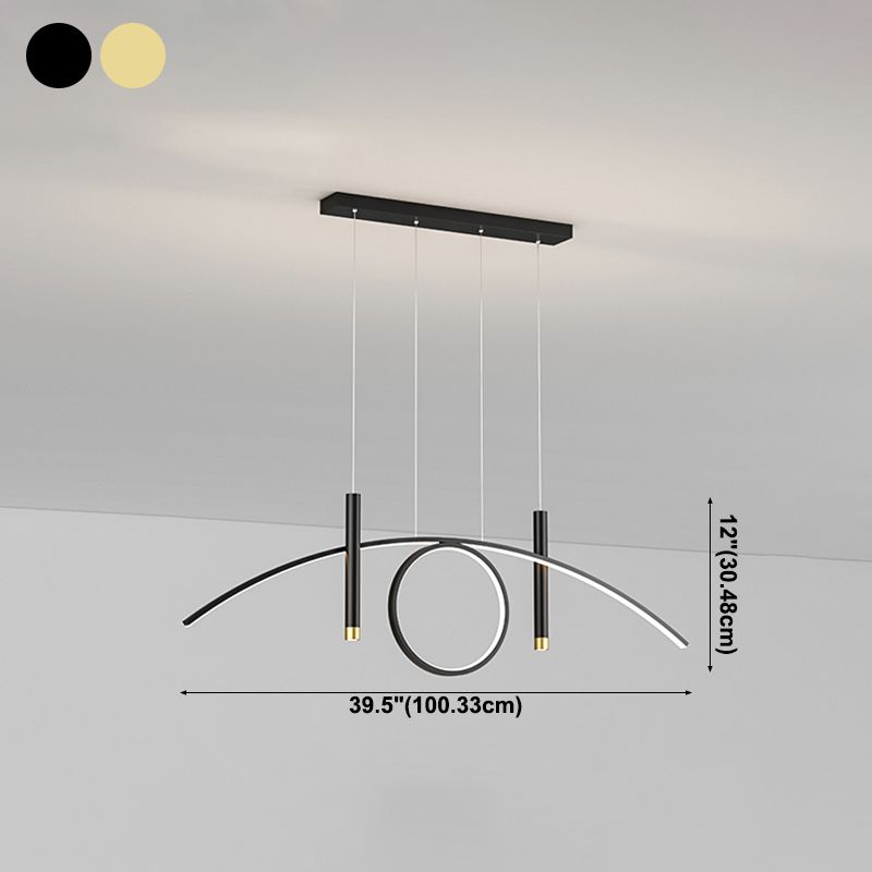 Linear Shape Island Lights Modern Style Metal 4-Light Island Lighting