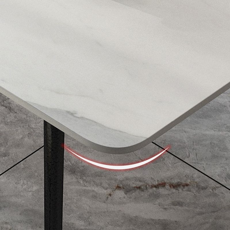 Industrial Iron Legs Dining Table Rectangle Stone Dining Table for Kitchen