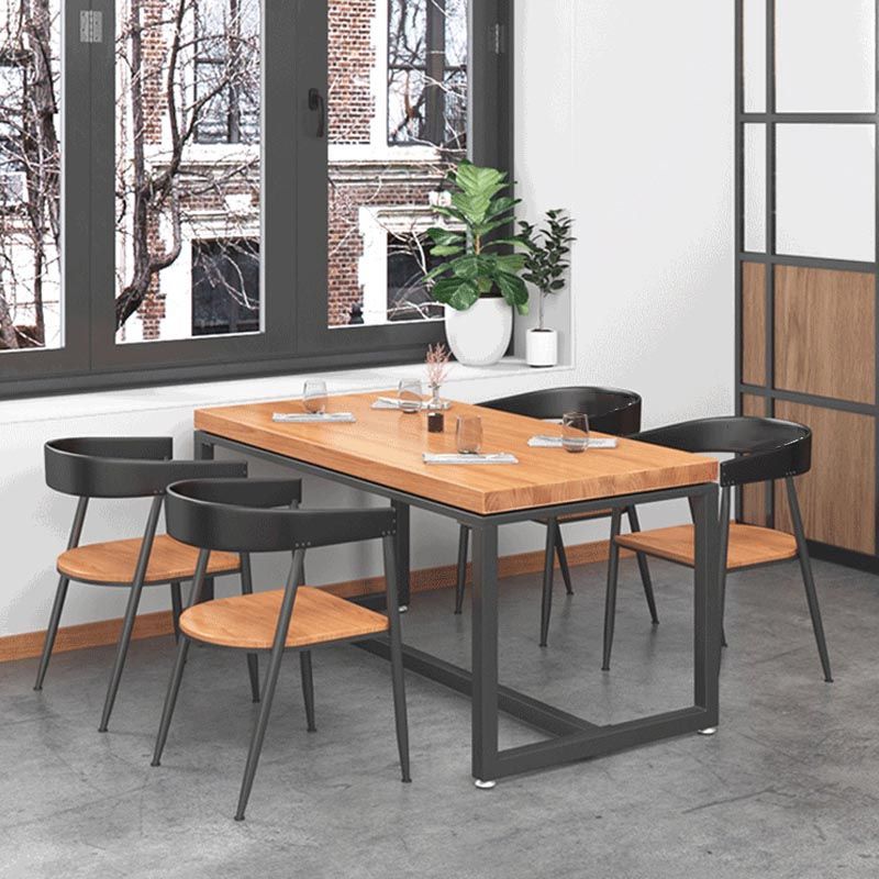 1/5 Pieces Dining Set Industrial Solid Wood Dining Table Set for Home Use