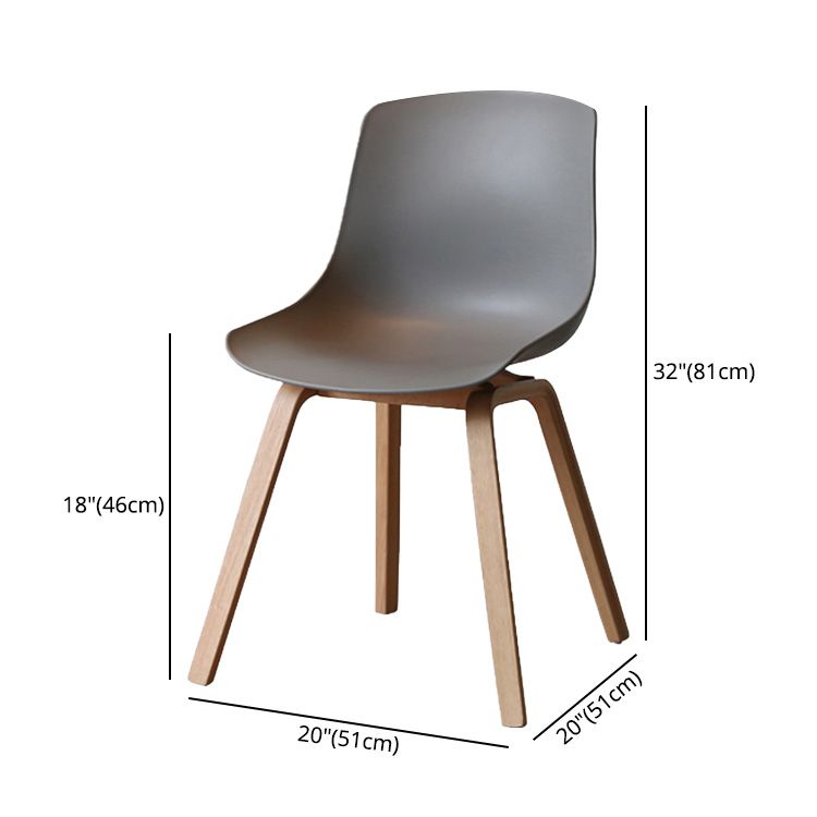 Zeitgenössischer Stil Esszimmerstühle fester armloser Stuhl mit hölzernen Beinen