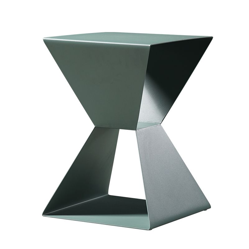 Rectangle Steel Top Side Table 19.68" Tall Abstract Base End Table with Shelves