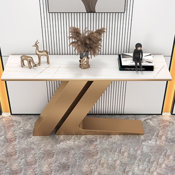 Modern Accent Table Stone Rectangle End Table for Hall , 31.5" Tall