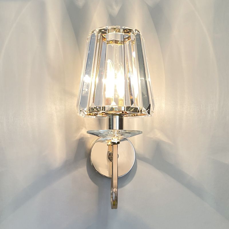 Iluminación de pared sombreada dorada de estilo contemporáneo de cristal de estilo contemporáneo lámpara