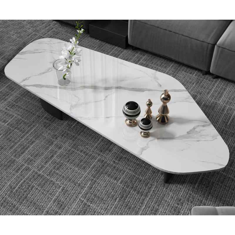 Pedestal Design Marble Metal Steel Black Pedestal Free Shape Coffee Table