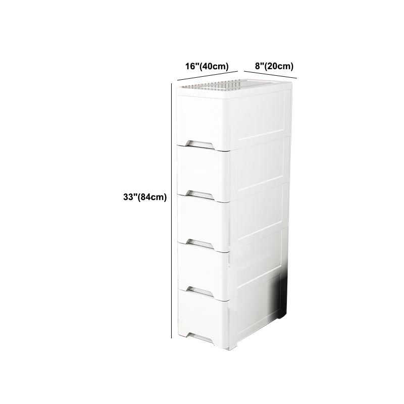White Plastic Wardrobe Armoire Contemporary Storage Cabinet with Drawer