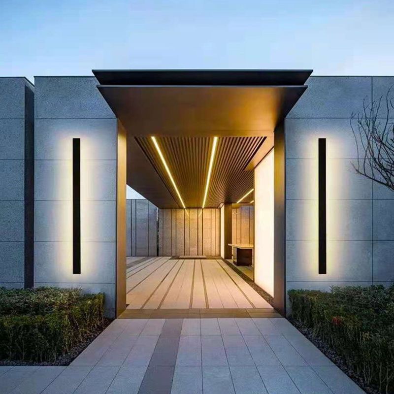 1 Light Linear Wall Mounted Lamp Simplicity Metal Wall Lighting Idea in Black