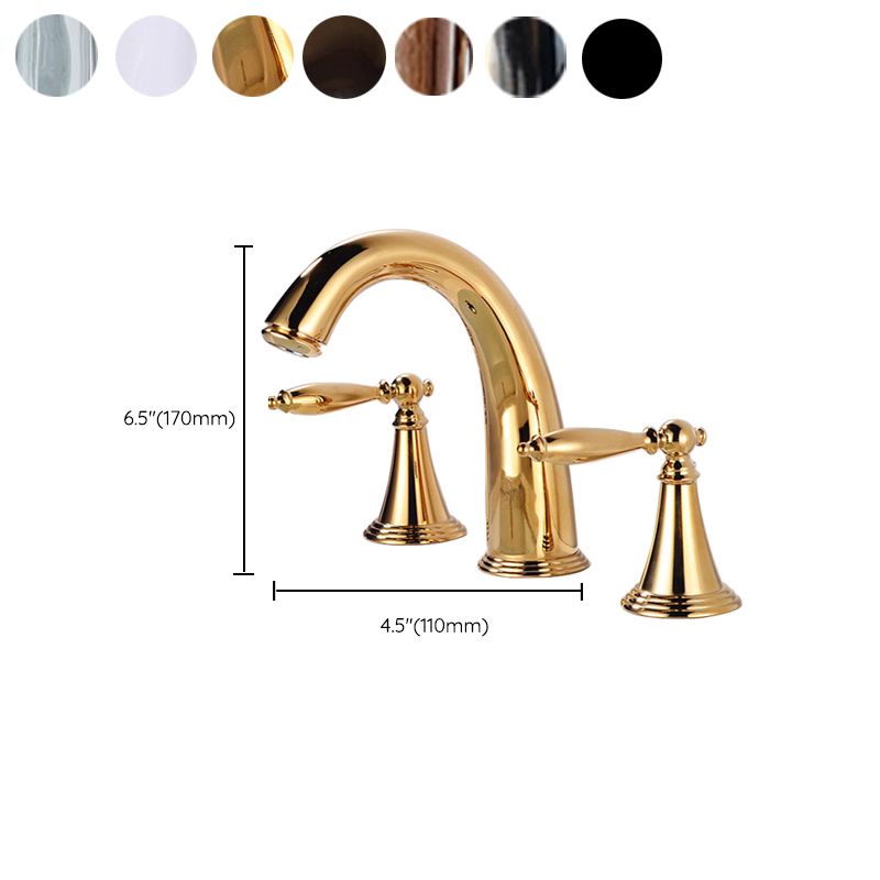 Glam Style Faucet Widespread Sink Faucet with 2 Handles and 3 Holes