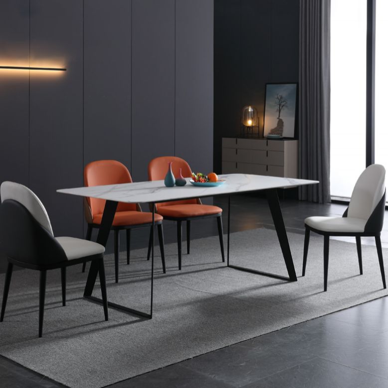 Contemporary Sintered Stone Rectangle Table Set 1/2/5/7 Pieces Dining Set