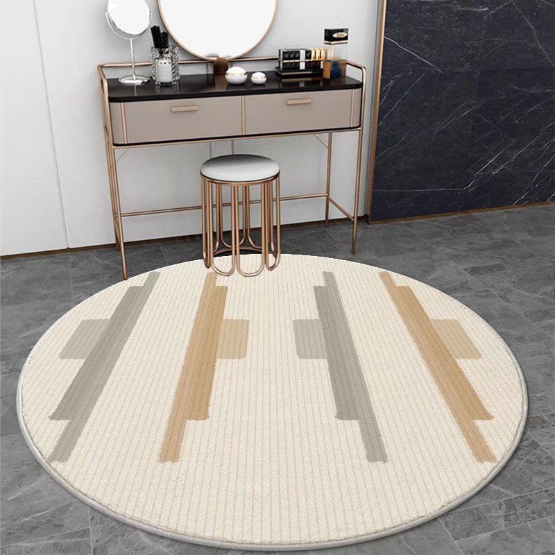 Bold Area Carpet Round Abstract Print Carpet Polyester Rug with Non-Slip Backing