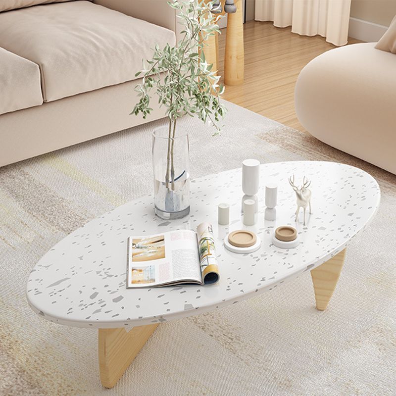 Modern Coffee Table Wooden 3 Legs Cocktail Table for Living Room