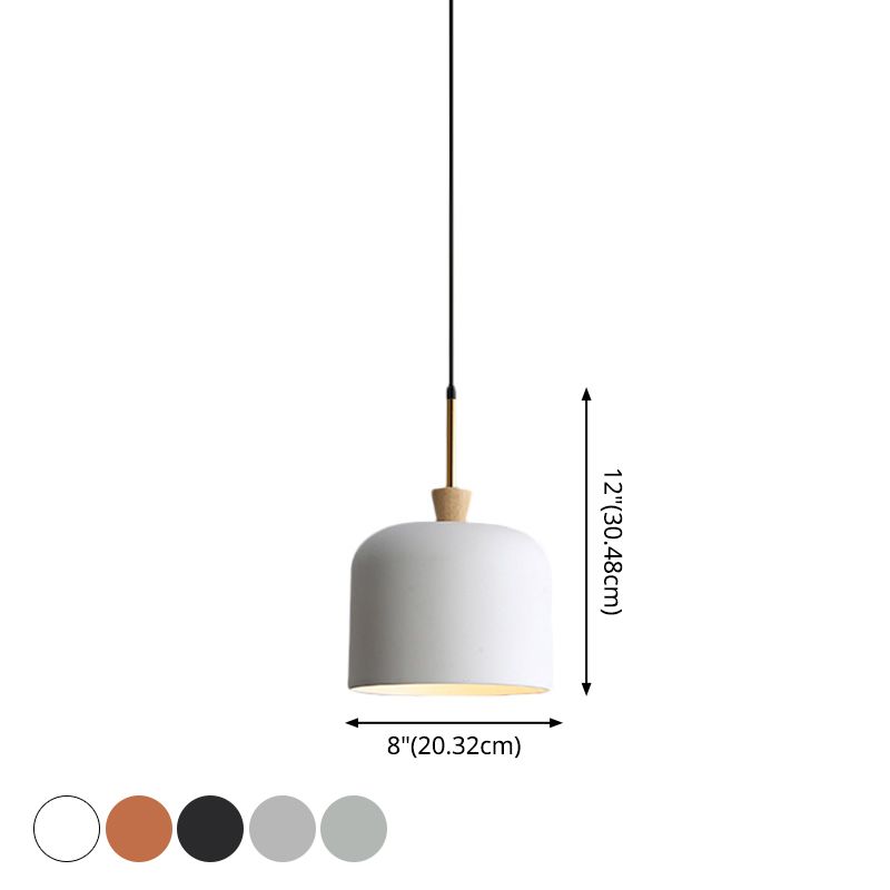 Lumo a sospensione singolo industriale Light Macaron Metal Hanging Lampada con tonalità di resina colorata