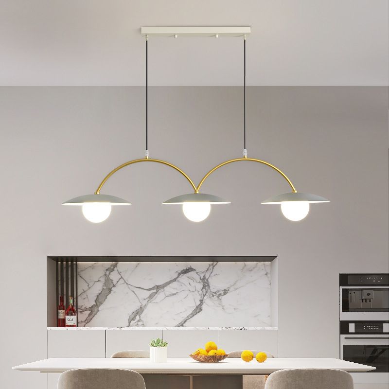 Gold and White Island Lights Contemporary Pendant Lights for Dining Room