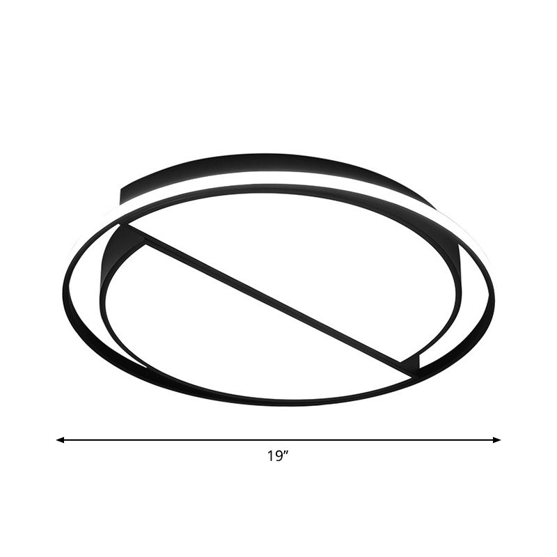 Integrated LED Bedroom Flush Light Modern Black Massimale Montaggio Lampada con Semicircolo / Loving Heart / Star Acrilico Shade, Warm / White Light