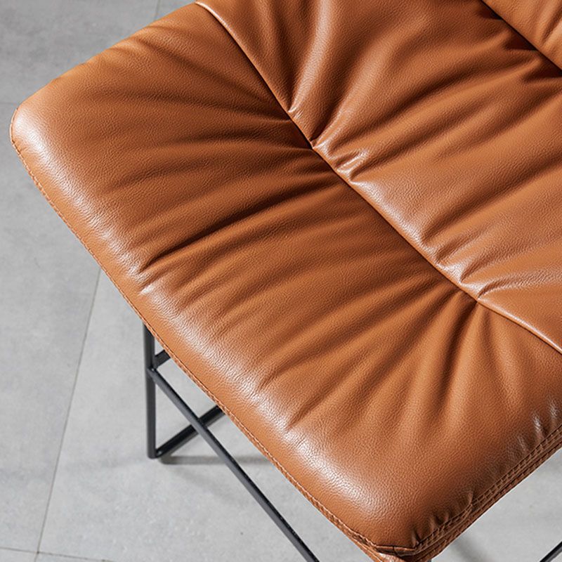 Scandinavian Matte Finish Leather Barstool Restaurant Upholstered Stool