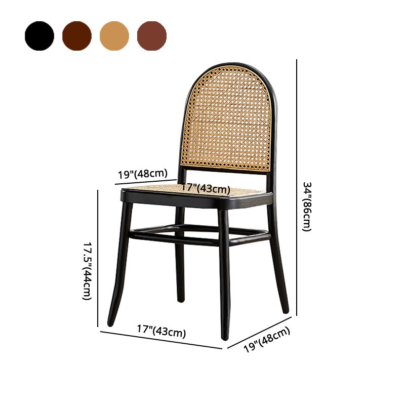 Silla sin brazos de comedor de madera tradicional, silla lateral de comedor con respaldo abierto para uso en restaurantes