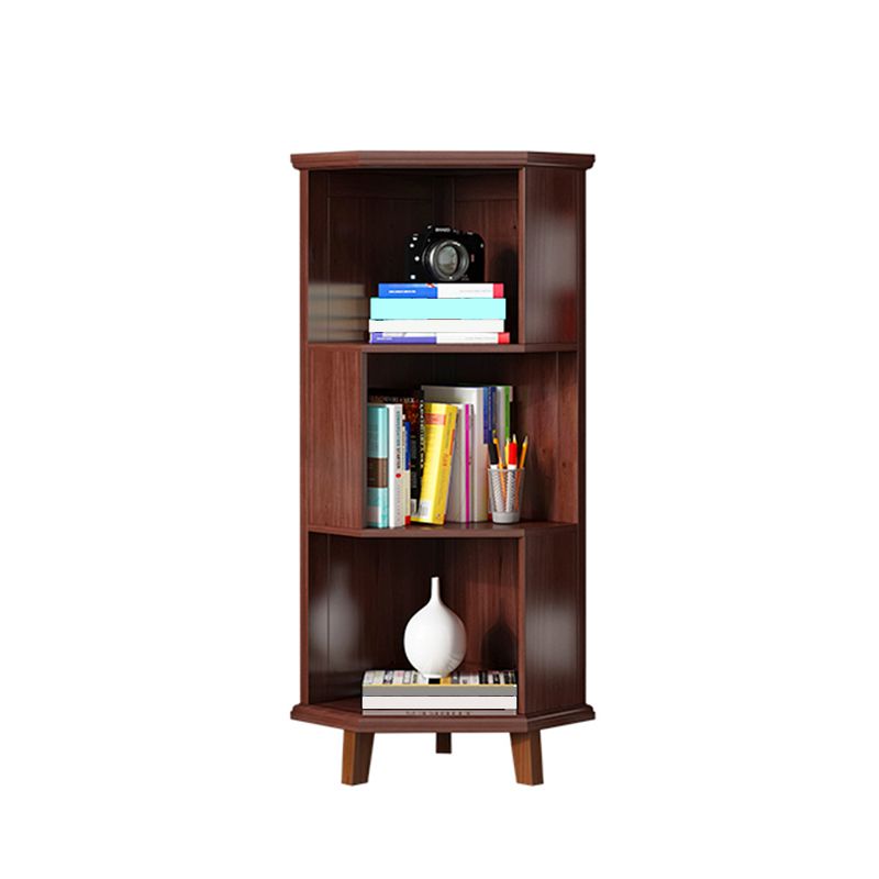 Brown / White Wooden Corner Chest, 15.75" Wide Accent Chest with Shelves