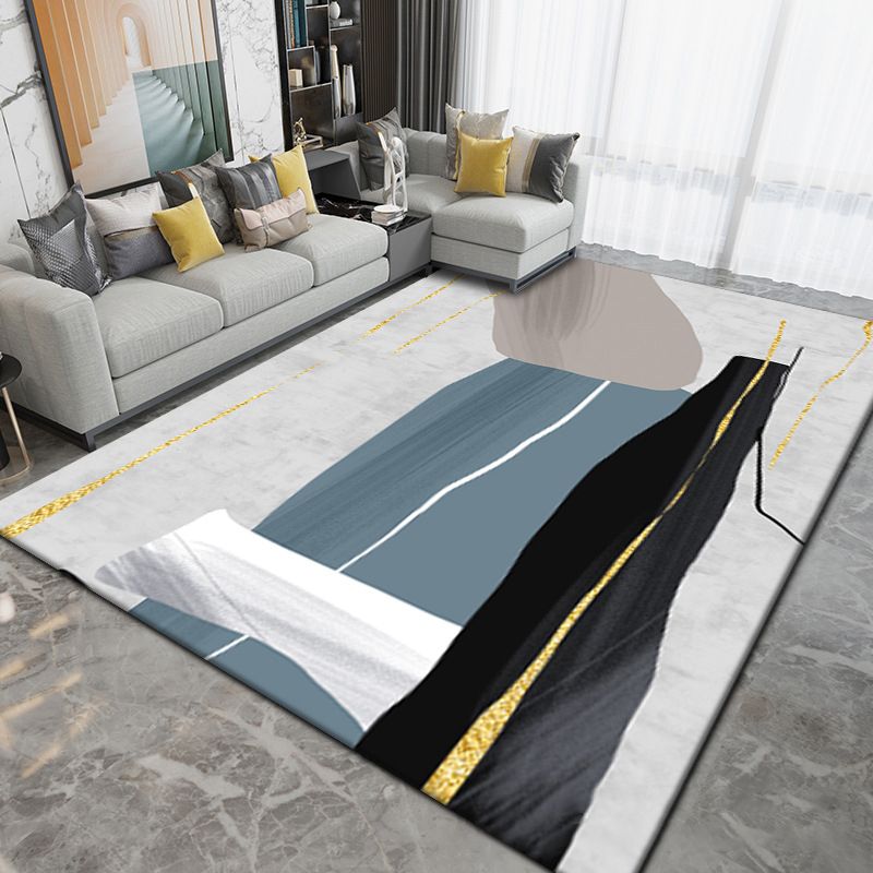 Nordic Minimalist Indoor Rug Abstract Polyester Rug Non-slip Area Carpet for Living Room
