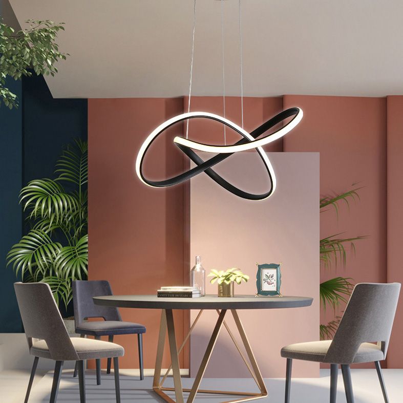 Geometric LED Adjustable Pendant Light in Modern Singular Style Aluminium Ceiling Light for Living Room
