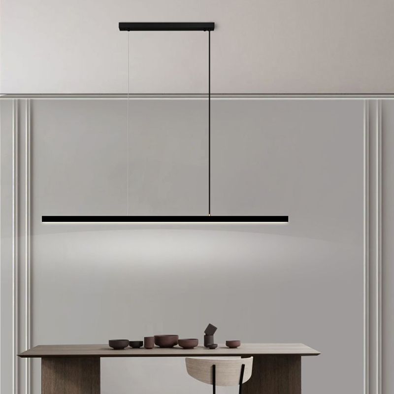 Lampe de cuivre noire Copper Lamp Pendre de restaurant linéaire moderne avec une teinte acrylique