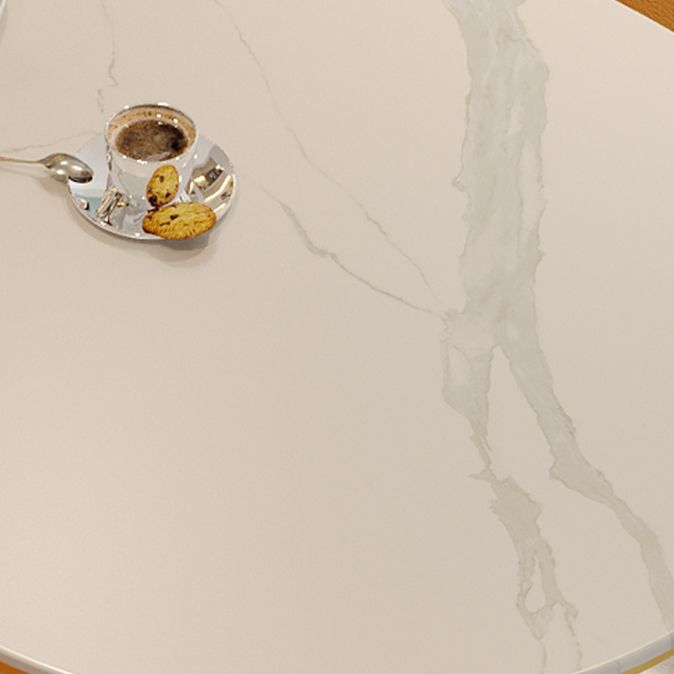 Modern Stone and Iron Counter Height Table Free Form Bar Table with 3 Legs