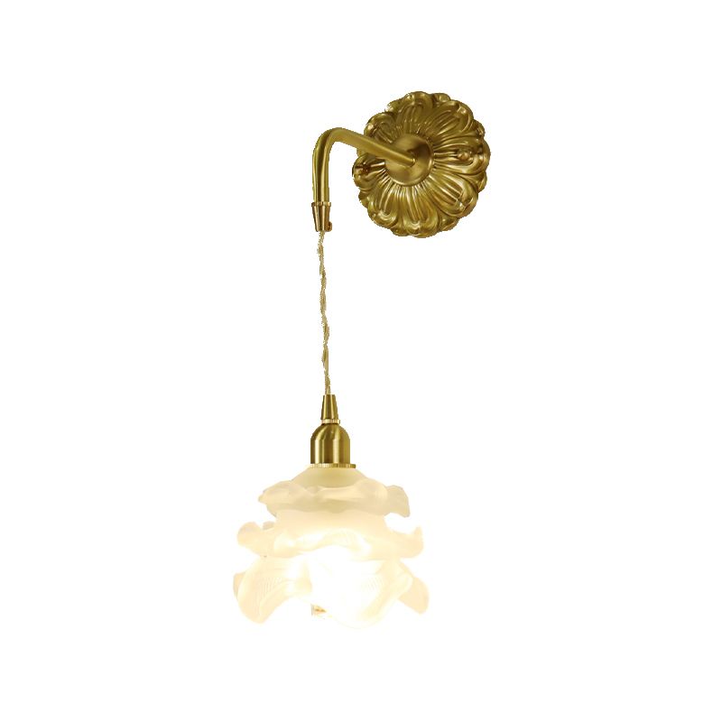 Golden Metal Lighting Contemporary Glass Wall Light for Home Foyer
