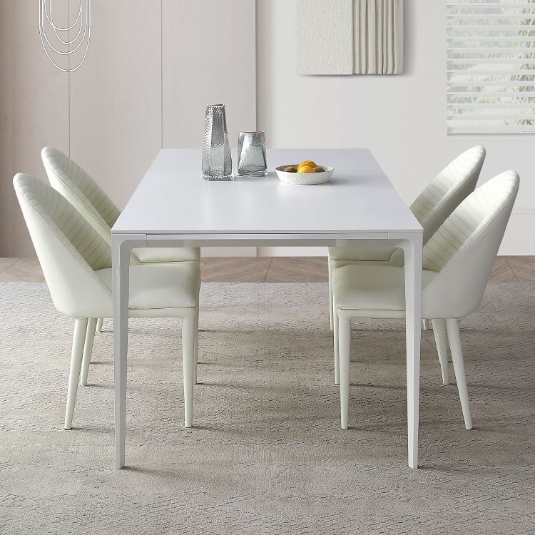 Modern Sintered Stone White Dining¬†Room¬†Set with Rectangle Table Formal Dining Table Furniture