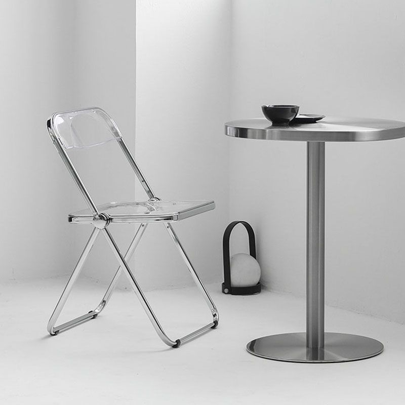 Chaise sans bras de salle à manger en plastique de style industriel, chaises latérales de salle à manger à dos ouvert