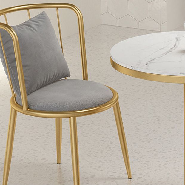 1/3 Pcs Metal Glam Dining Room Set with Round Table and Pedestal Base Dining Set