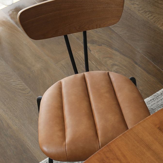 Silla de comedor tapizada sin brazos estilo industrial con respaldo abierto (juego de 2)