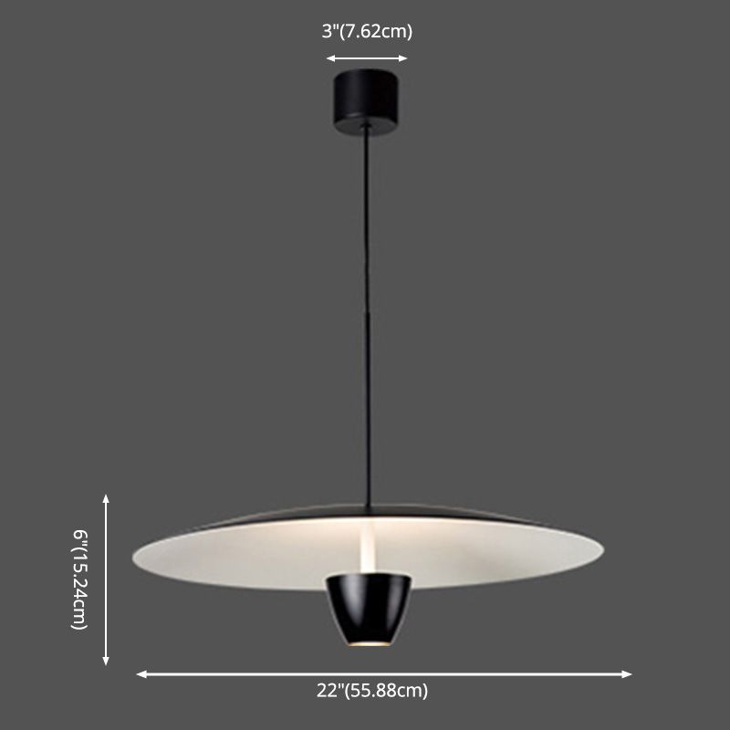 Salle à manger Neutre pendentif léger en métal noir LED de plafond simple