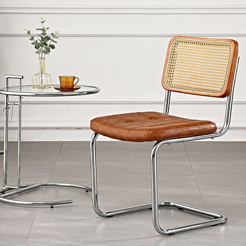 Industrial Upholstered Dining Side Chair Open Back Side Dining Chairs