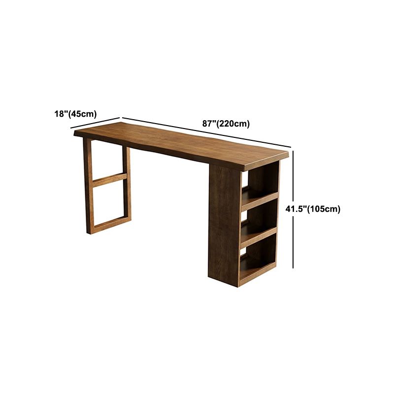 Modern Rectangle Bar Table Pine Solid Wood Bar Dining Table with Storage