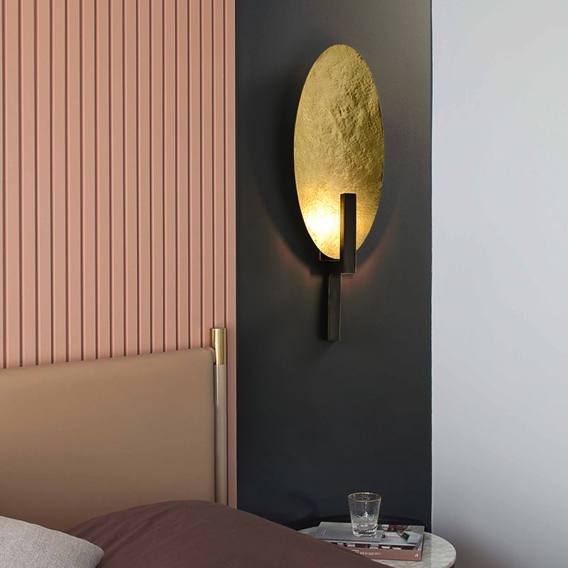 Lámparas de pared geométrica de metal Estilo moderno 1 Luz de luz Luz de luz en oro
