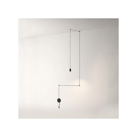 Línea de iluminación colgante de metal contemporáneo 1/3/9 Luz de techo negro ligero Luz de techo negro para sala de estar