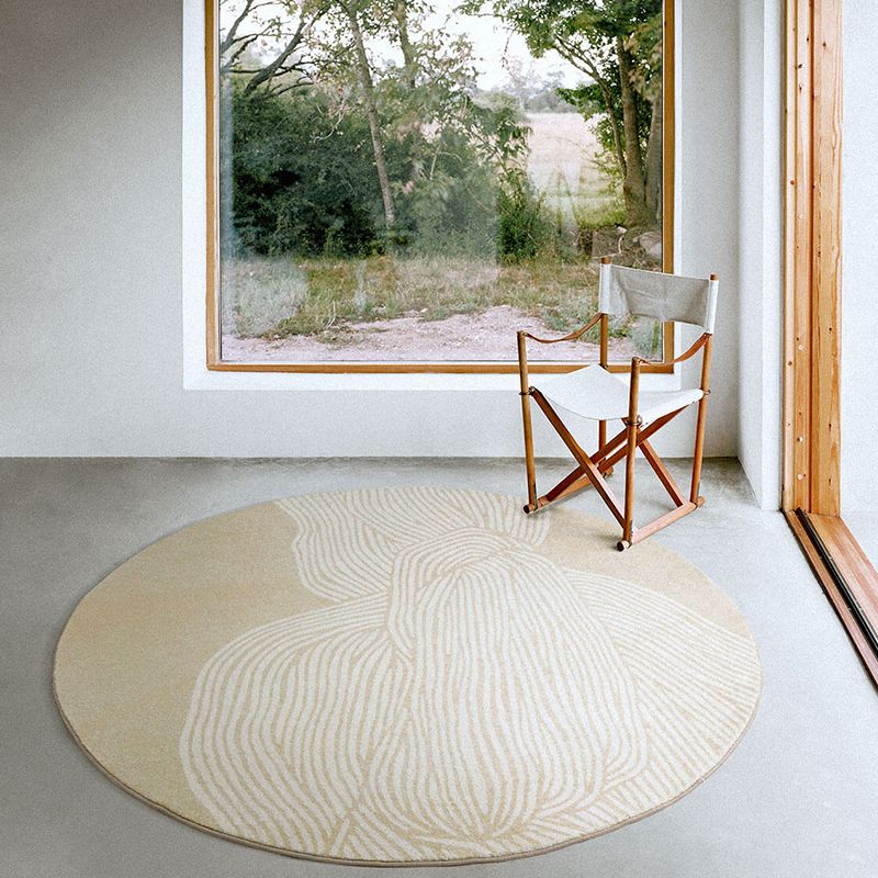 Modern Stripe Pattern Rug Grey Polyester Area Rug Non-Slip Backing Area Carpet for Home Decor