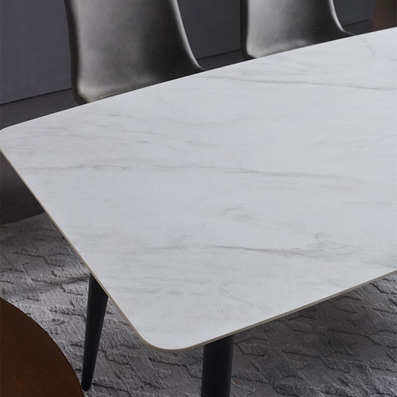 Rectangle Modern Stone Table Standard Height Dining Table with 4 Legs