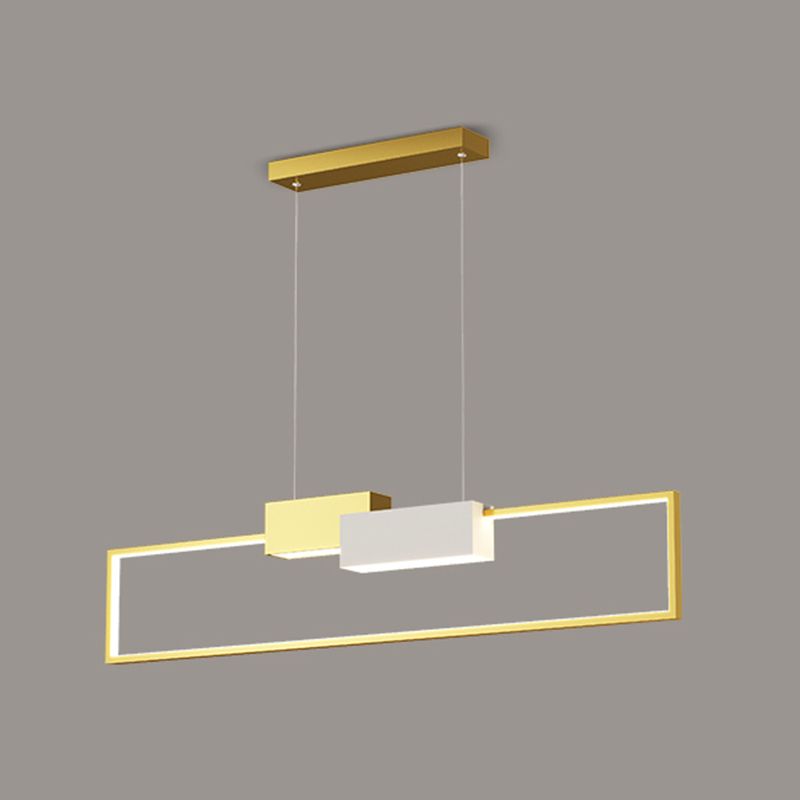 Zeitgenössischer Stil Rechteck Form Island Beleuchtung Ideen Metal Island Anhänger