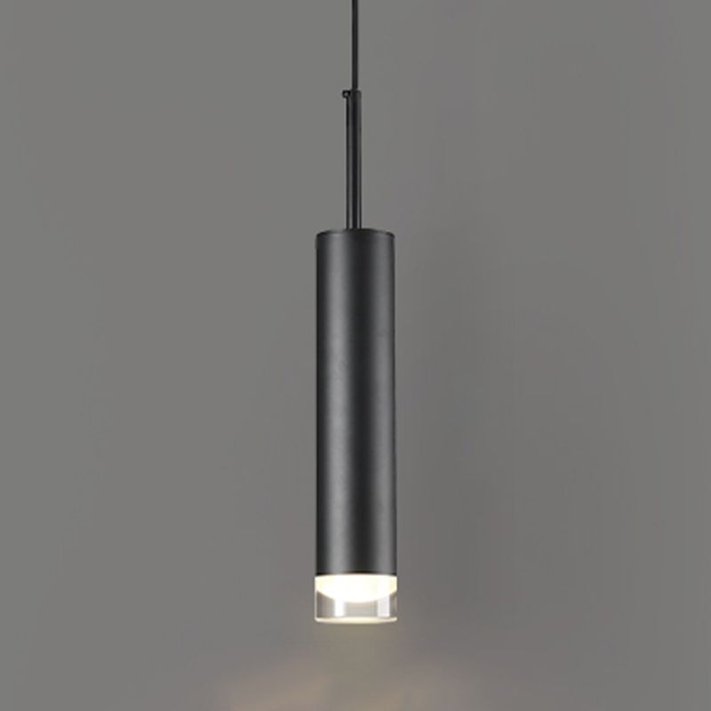 Contemporary Style Cylinder Shape Pendant Light Metal Single Light Hanging Lamp