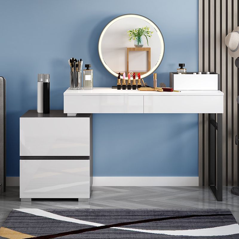 Contemporary Vanity Dressing Table Set 4 Drawer Makeup Vanity Desk Table