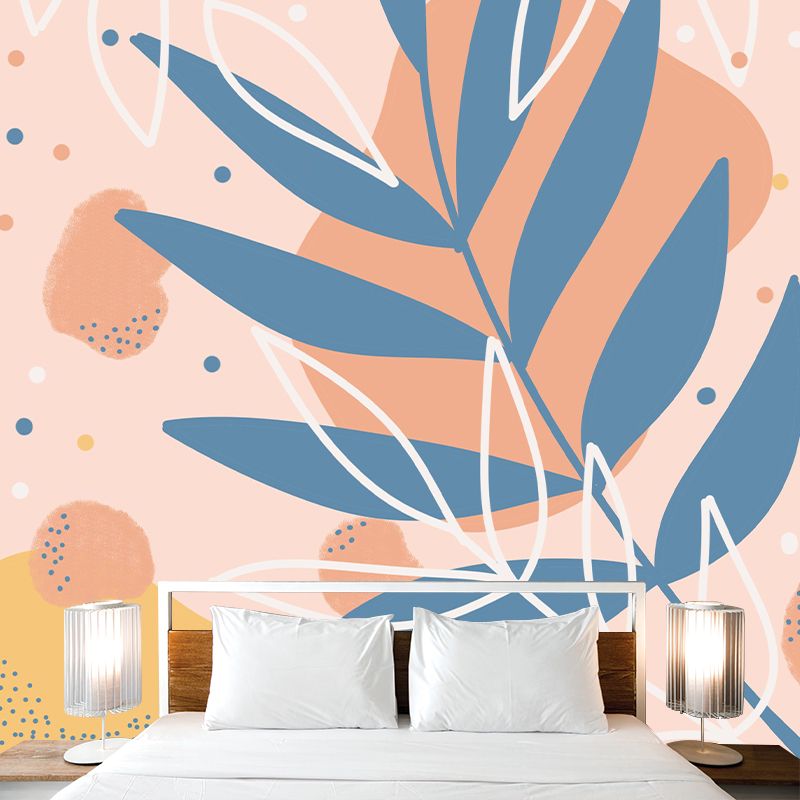 Modern Style Illustration Mural Wallpaper Plant Pattern Indoor Wall Mural