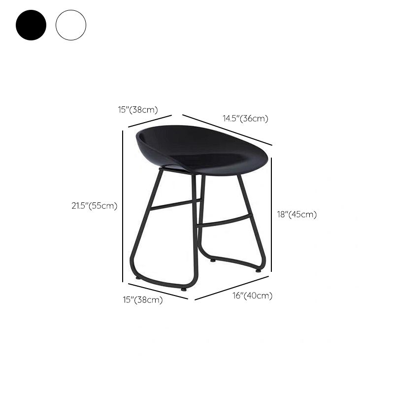 Modern Backrest Armless Counter Stool Iron Cafe Bar Stool with  Acrylic Seat