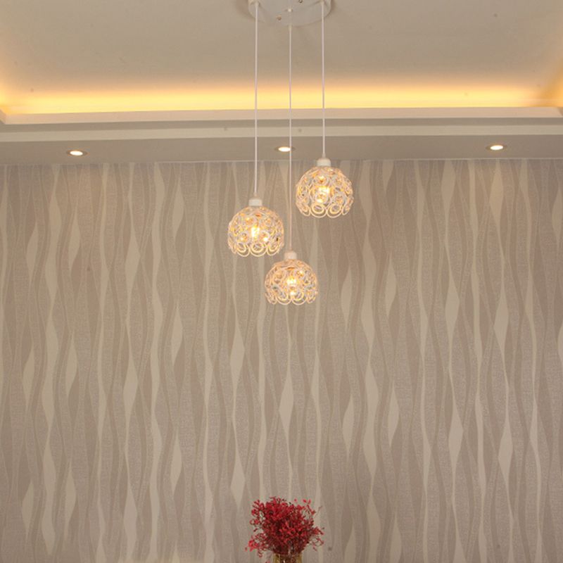 Comedor esférico colgando luz cristalina moderna estilo pedante de luz accesorio