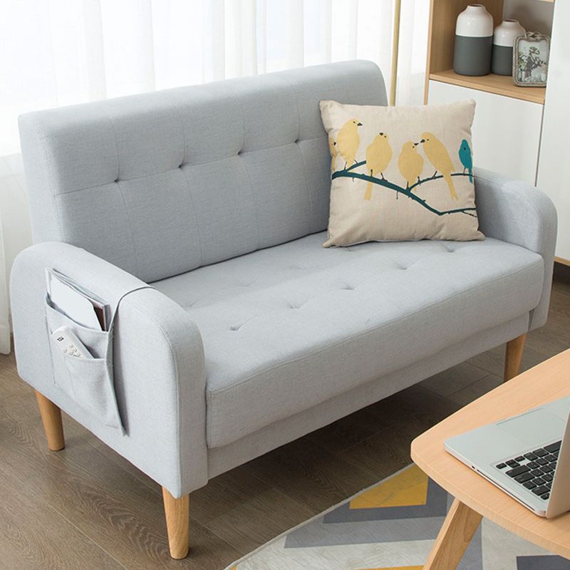 30.31" H Cotton Blend Square Arm Tufted Loveseat for Living Room