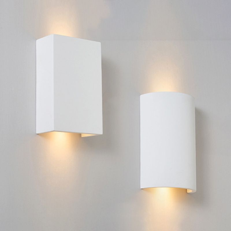 Stone Geometric Wall Mount Lamp Simple 1 Light Wall Mounted Light Fixture in White