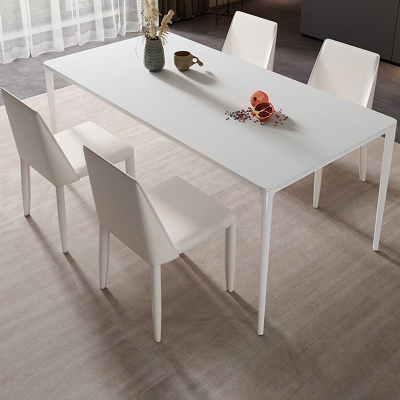 Contemporary 1/2/5/7 Pieces Dining Chairs Set Stone Rectangle Furniture in White
