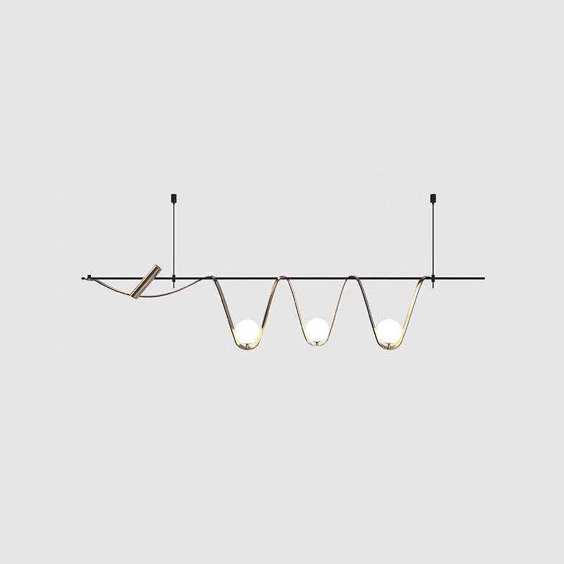 Moderne Inselanhänger Lampen Multi-Head-Restaurant Hanging Lampe Lampen mit Glasschatten